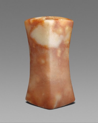 Archival photograph of the original Archaic ferruginous quartz bannerstone.