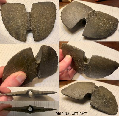 Archival reference collage showing multiple angles of the original authentic stone artifact.