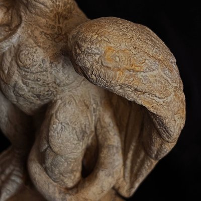 Close-up view focusing specifically on the textured rendering of the eagle's wing feathers.