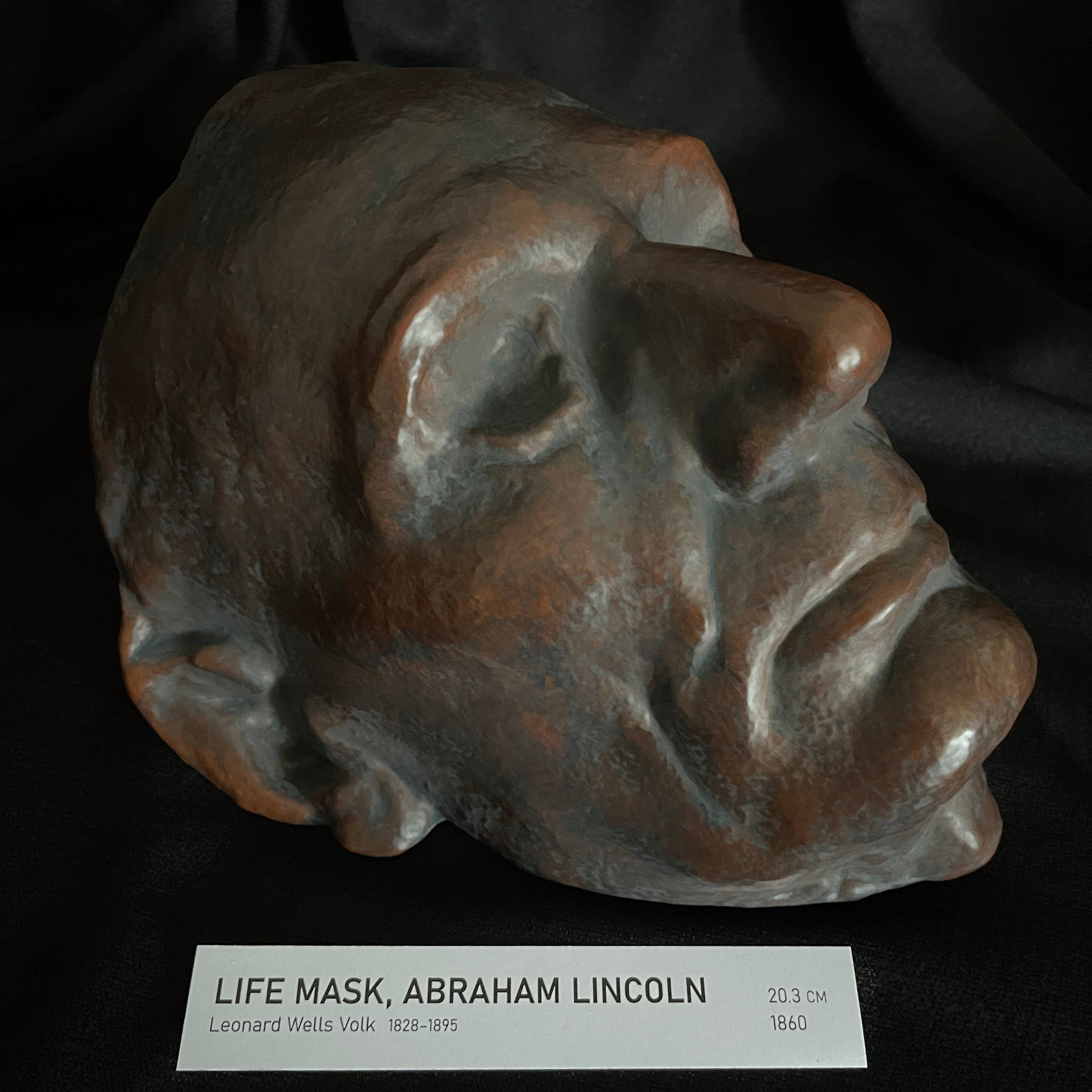 Abraham Lincoln life mask replica (1860, Leonard Volk)