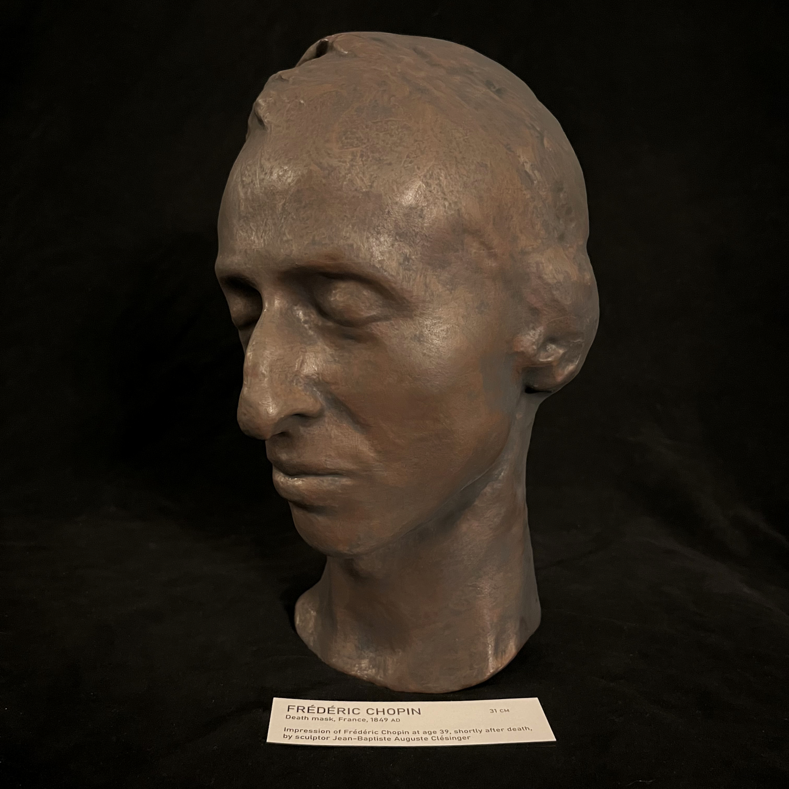 Frédéric Chopin death mask replica (1849)