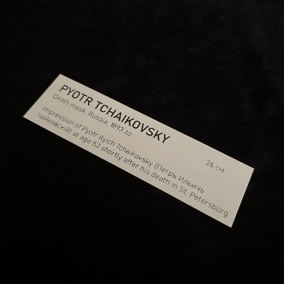 Close-up detail of the museum display tag attributing the 1893 impression to A. Tselinsky.